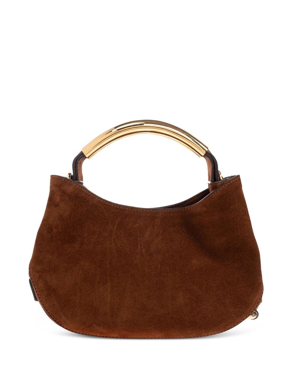 curved-handle suede tote bag - 3
