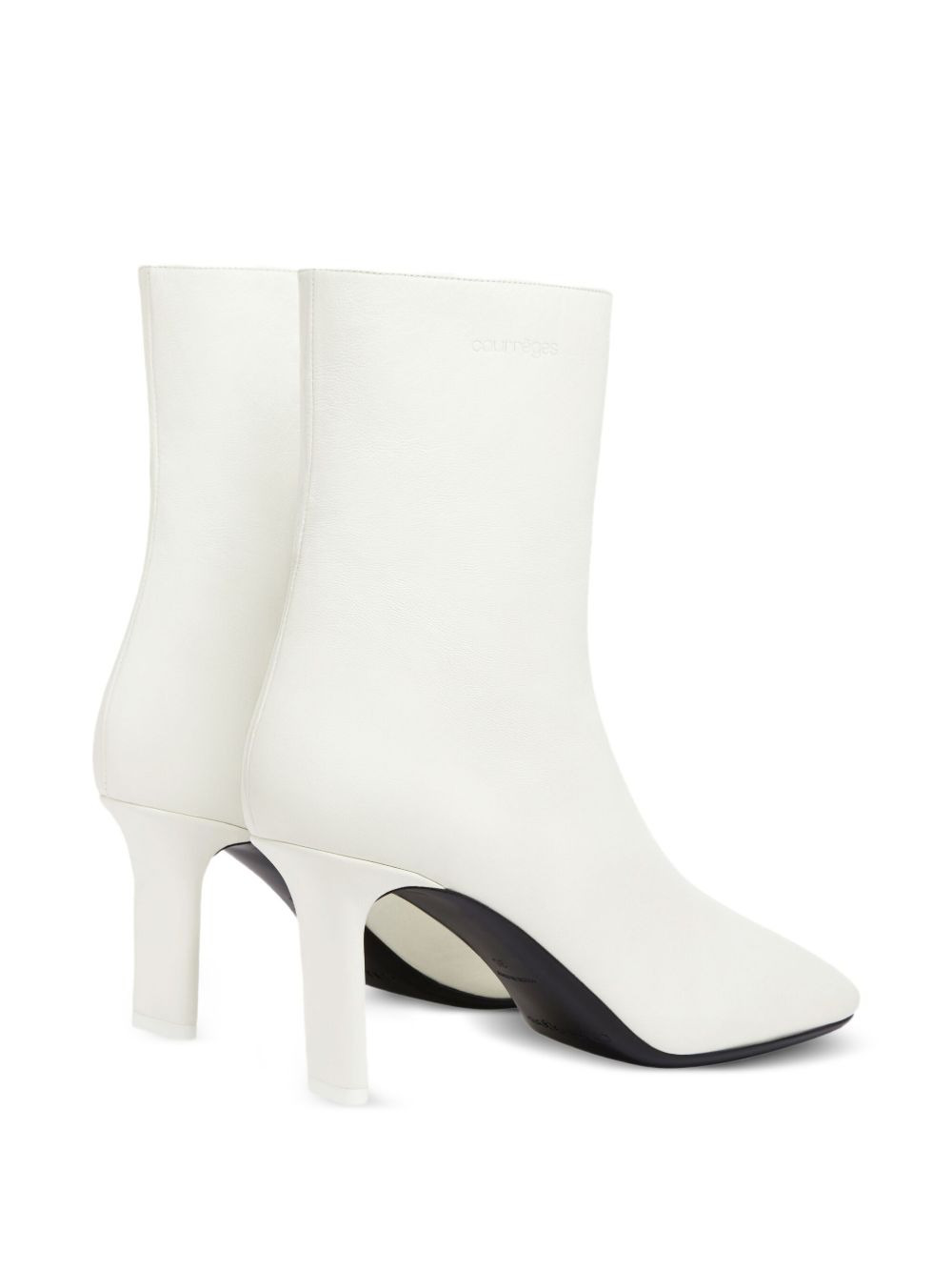 square-toe leather ankle boots - 4