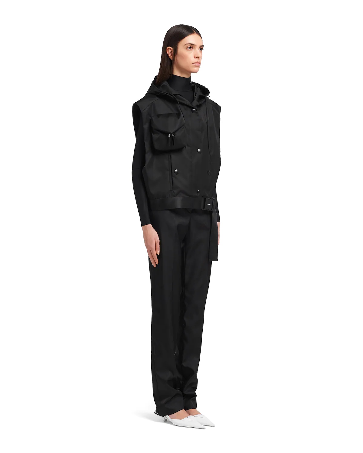 Re-Nylon Gabardine oversized vest - 3