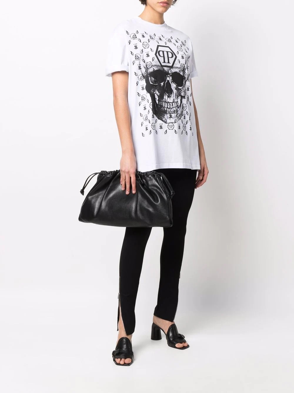 skull logo graphic-print T-shirt - 3