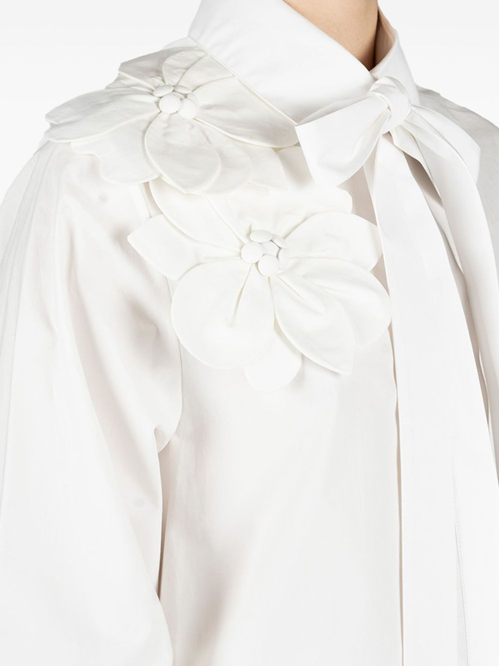 floral-appliqué shirt - 4