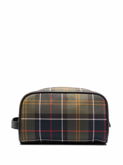 Barbour checked wash bag outlook