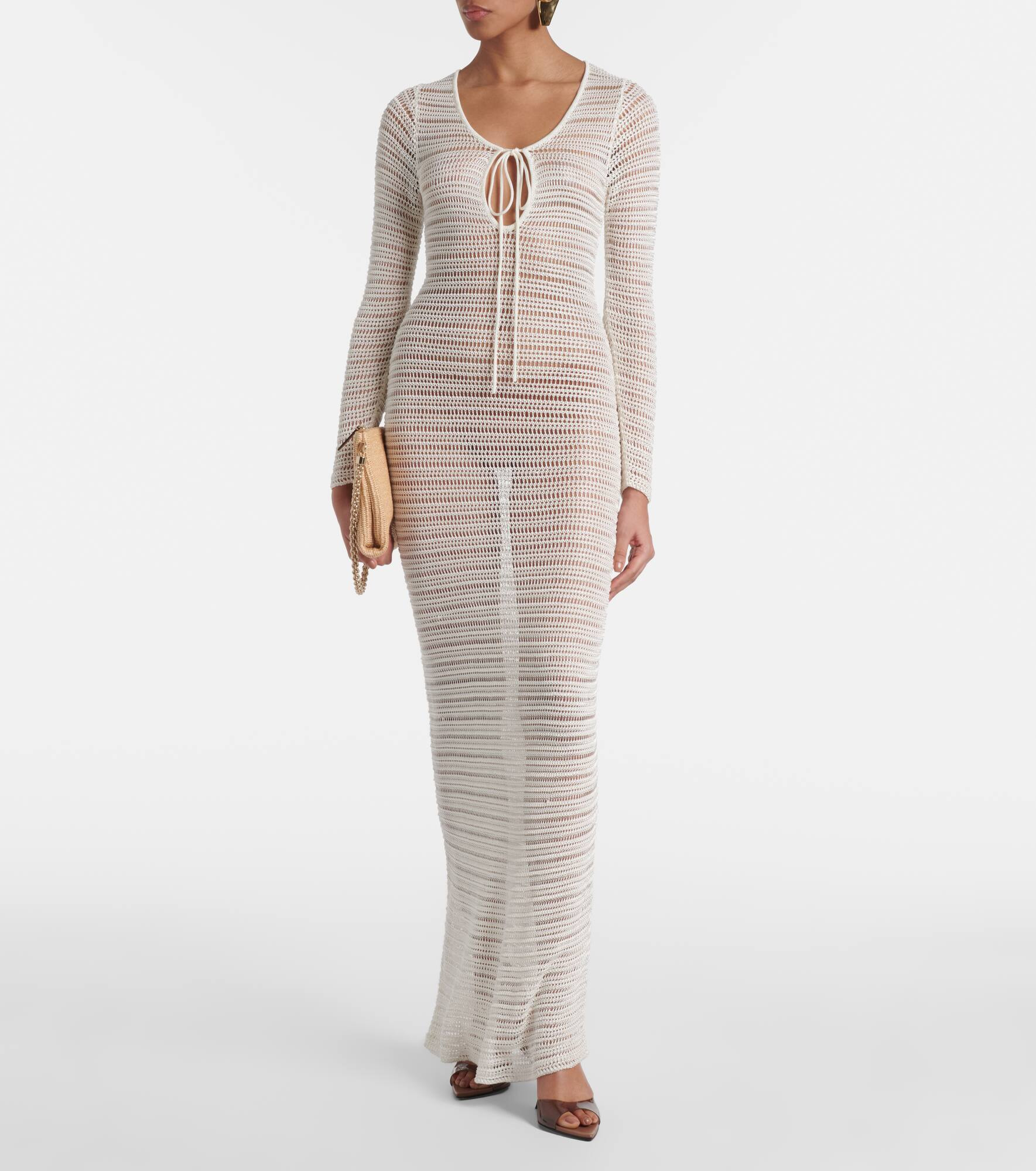 Sheer crochet maxi dress - 2