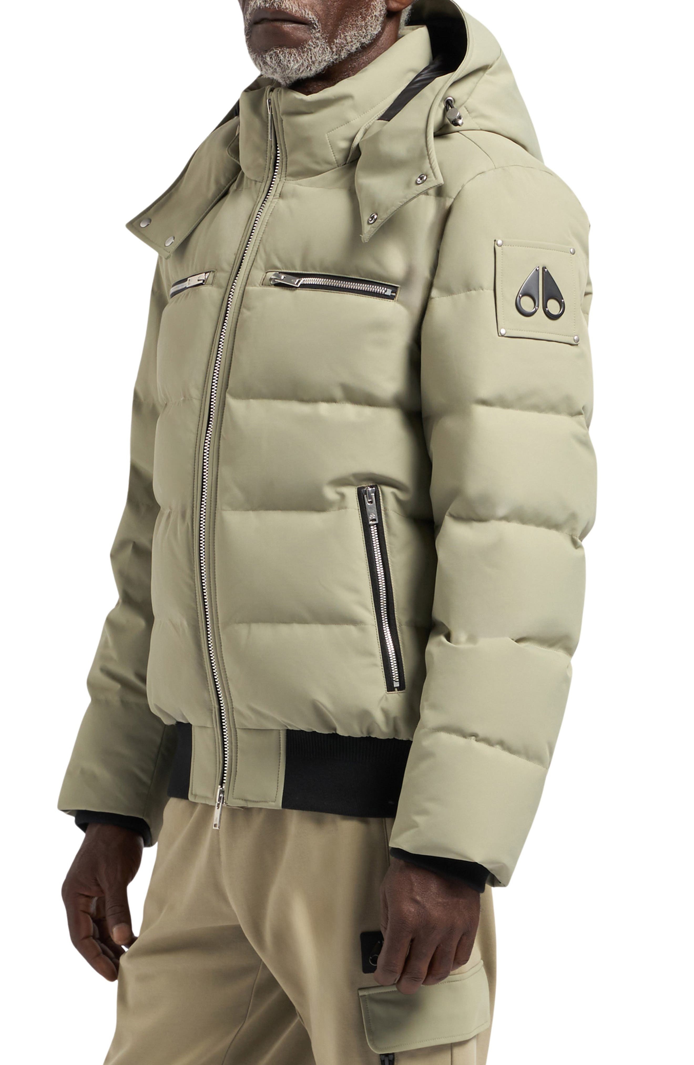 Moose Knuckles Cloud Down Puffer Bomber Jacket with Removable Hood in Sage at Nordstrom - 3