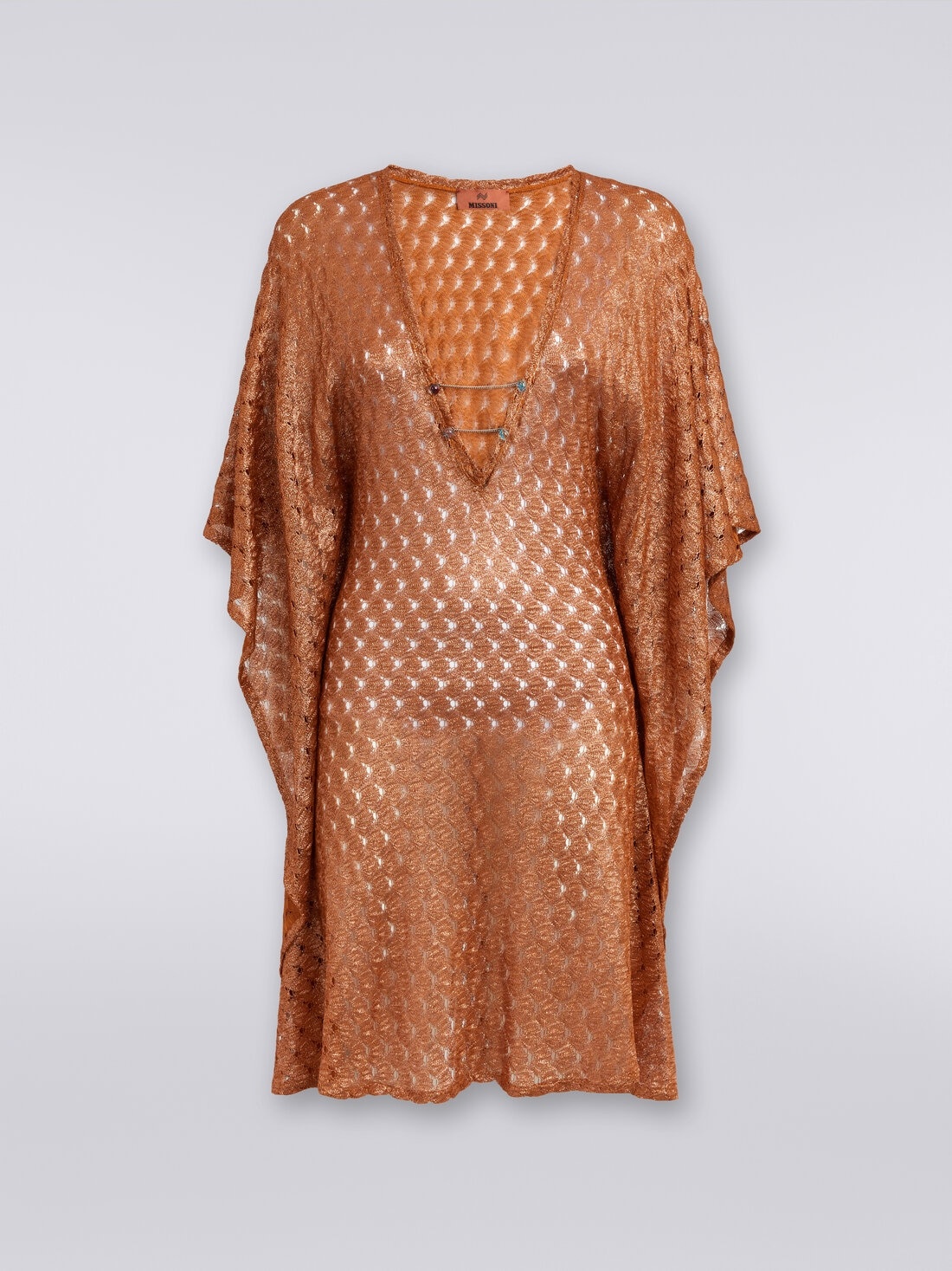 Short lace-effect cover up kaftan - 1