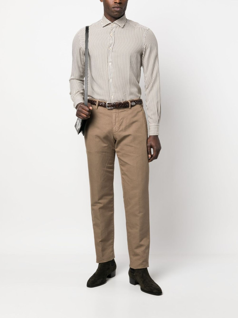 LARDINI straight-leg linen trousers outlook