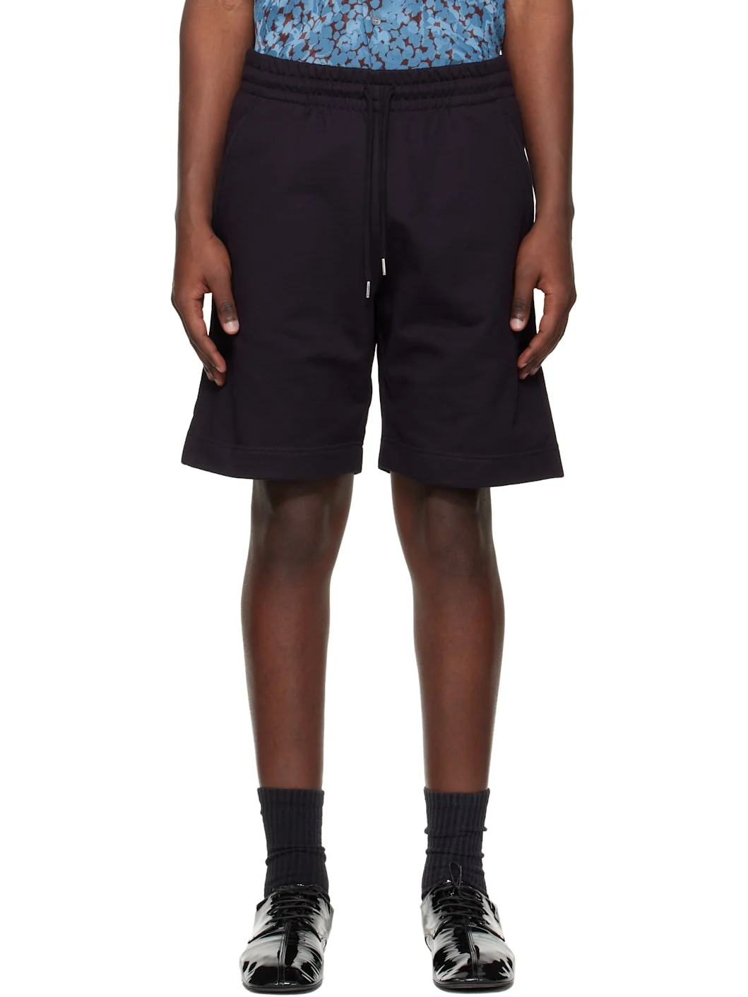 Navy Drawstring Shorts - 1