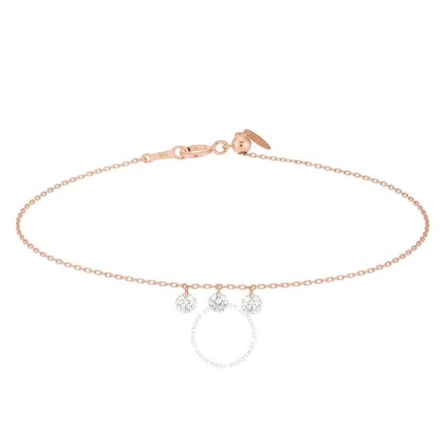 Persee Danae 18k Rose Gold Suspended 3 Diamond Bracelet - 1