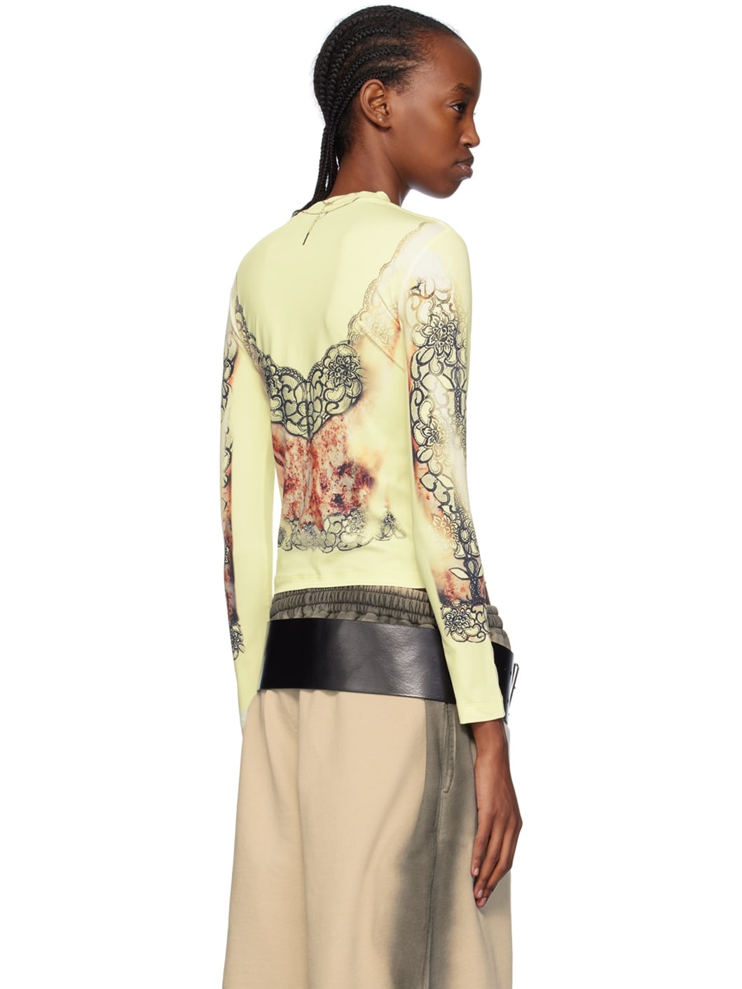 Yellow Printed Long Sleeve T-Shirt - 3