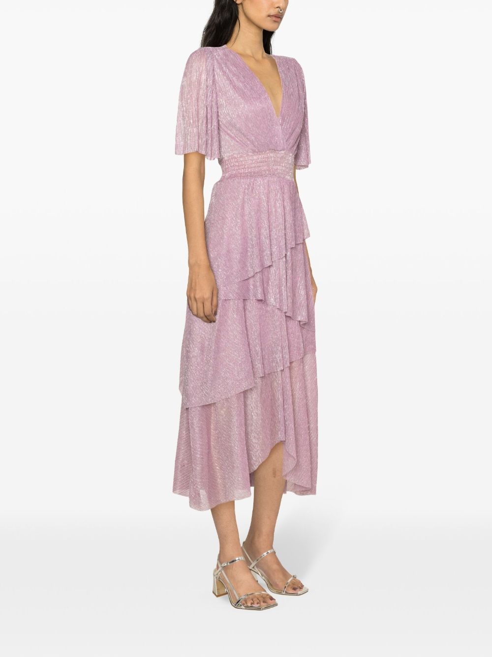 lurex tiered maxi dress - 3