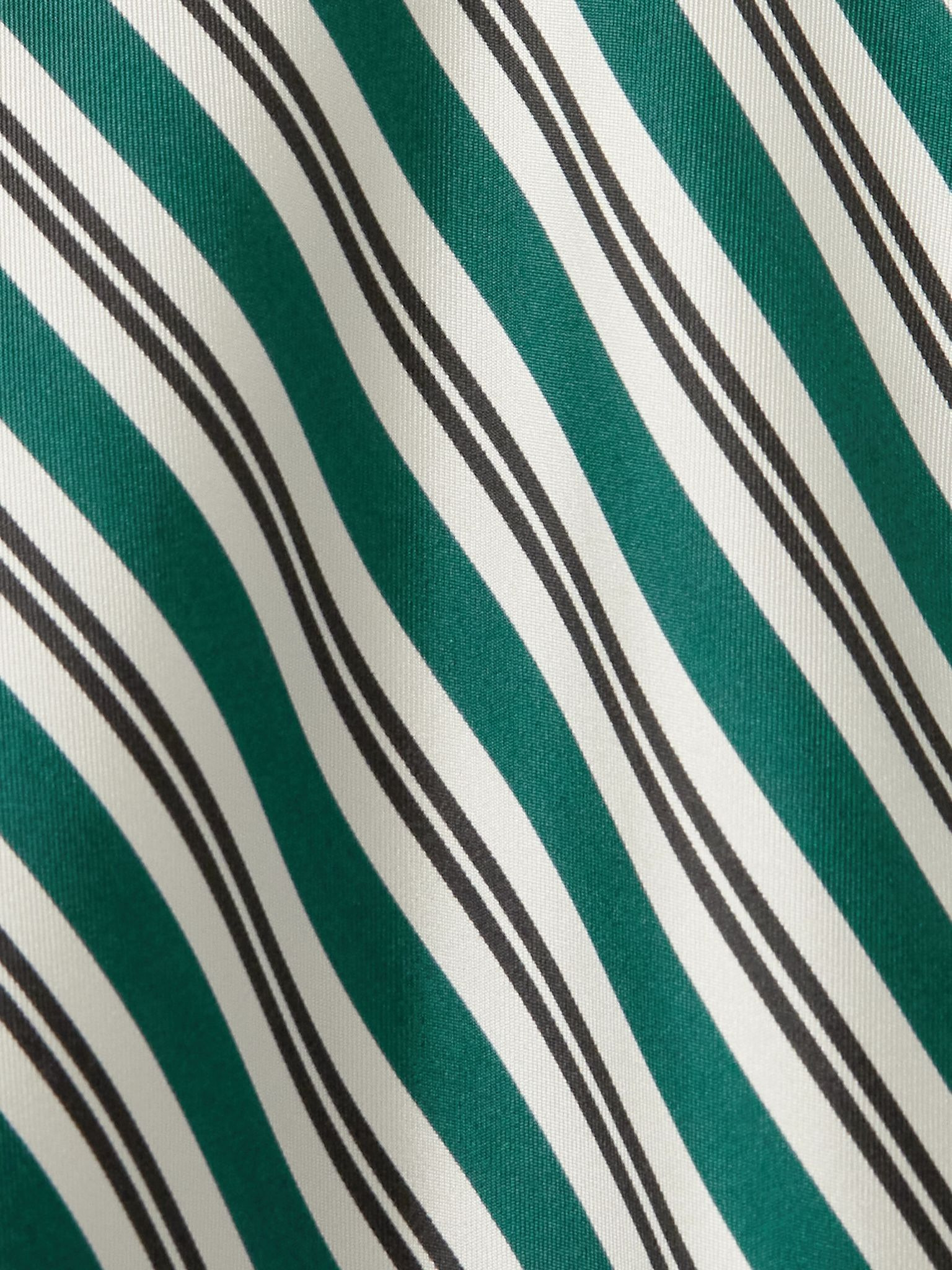 Brama striped silk-twill shirt Dark green - 4