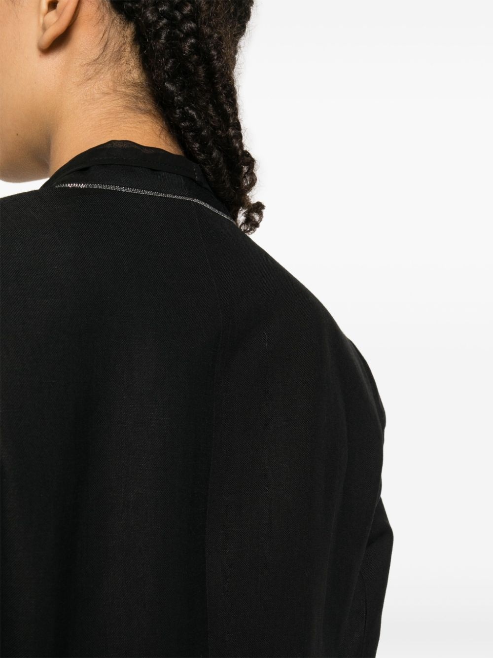 layered single-breasted blazer - 5