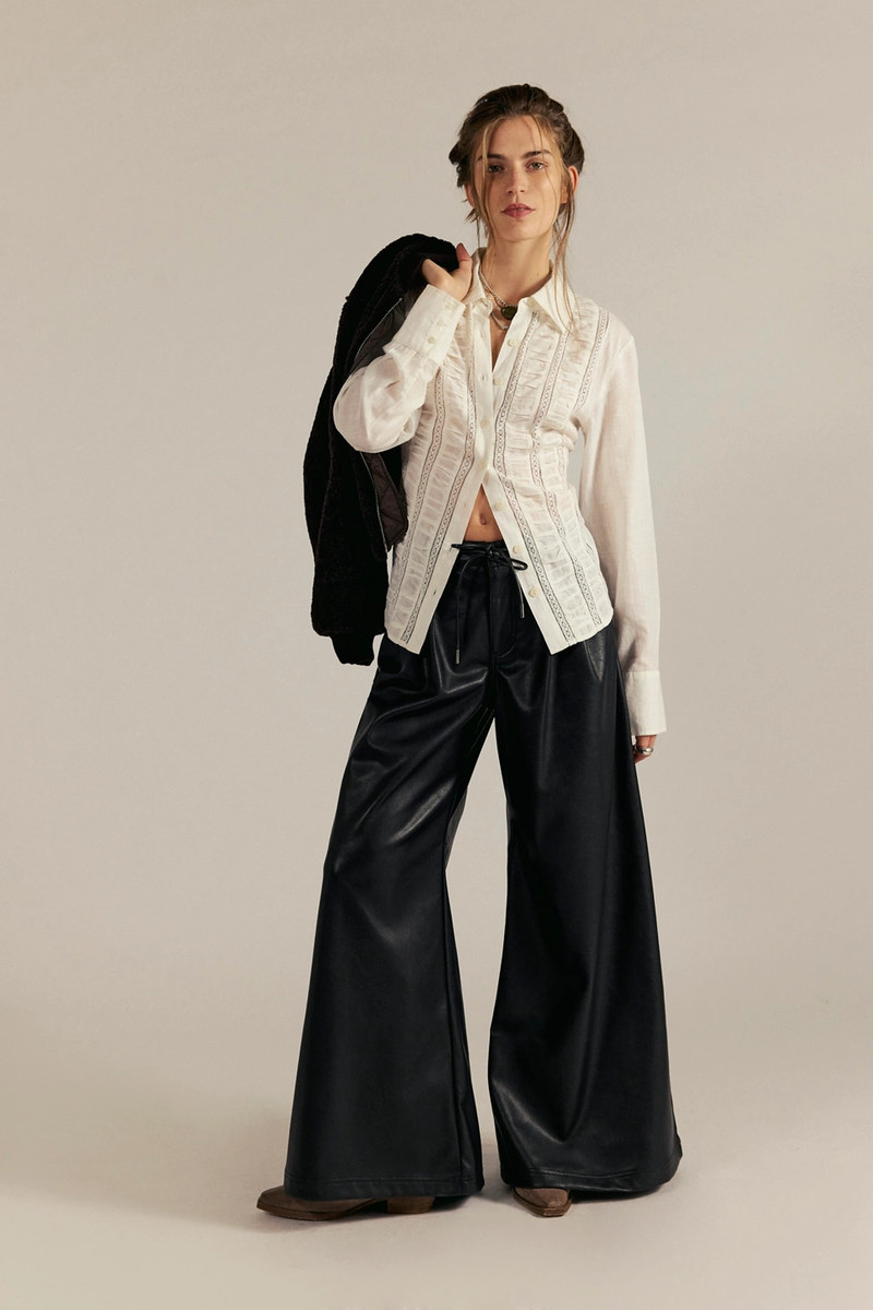 Julien Wide Leg Vegan Leather Pants 1