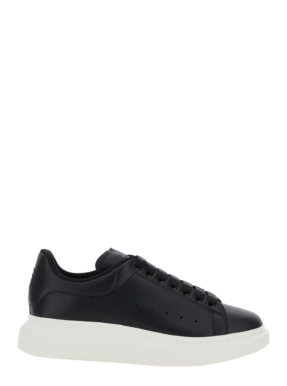 Alexander Mcqueen Men Black Low Top Sneakers With Chunky Sole In Leather Man - 1