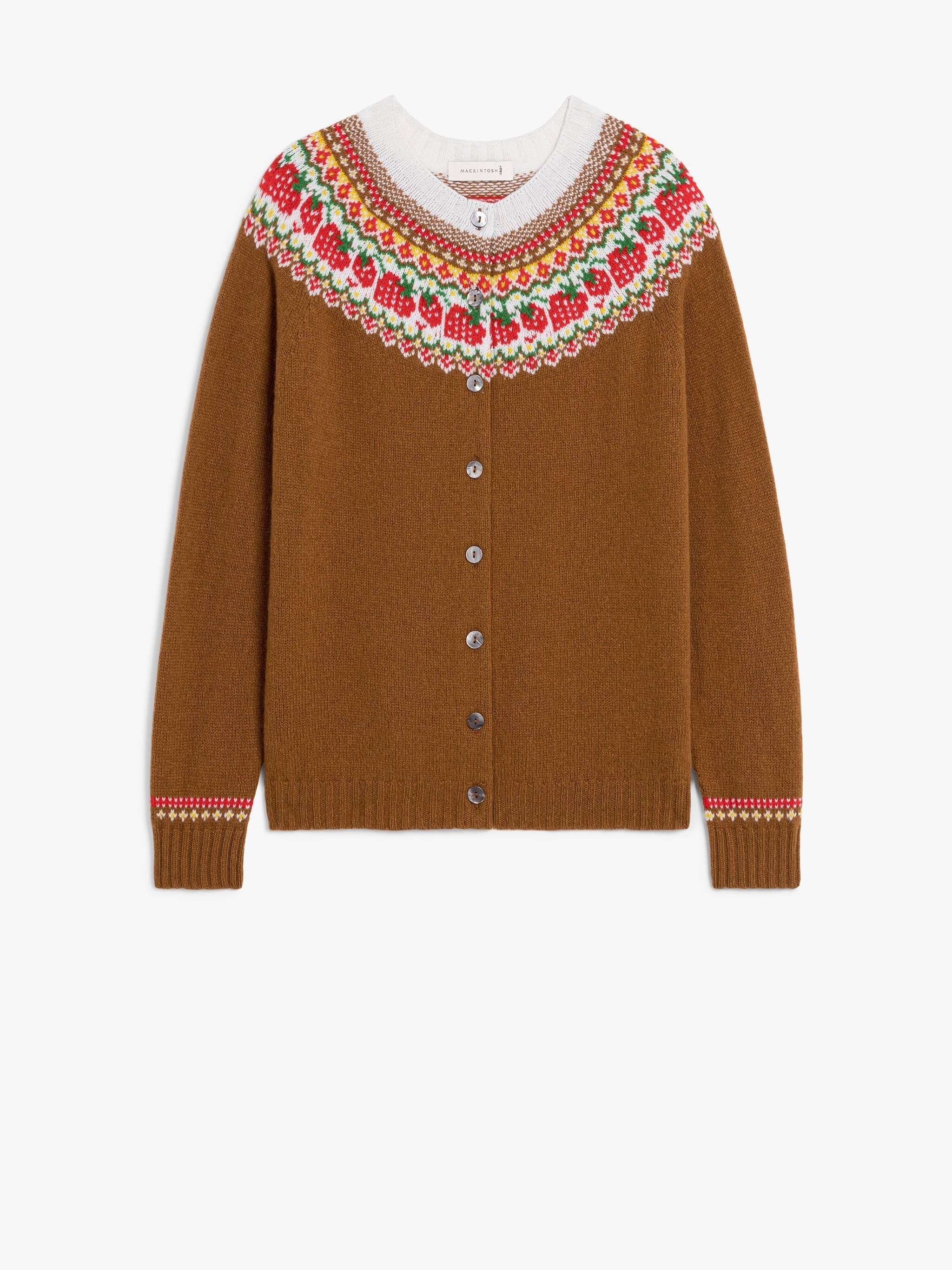 KILLIAN BROWN WOOL FAIR ISLE CARDIGAN - 4
