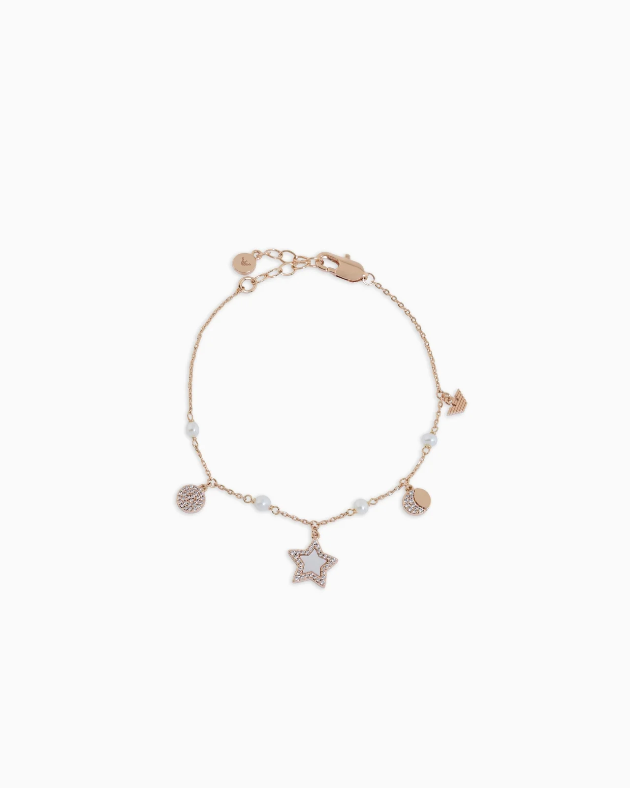 ROSE GOLD-TONE BRASS STATION BRACELET - 1