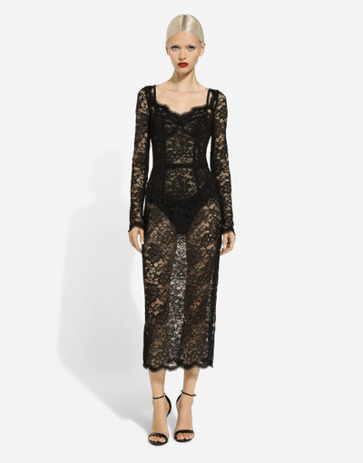 Dolce & Gabbana Floral lace midi dress outlook