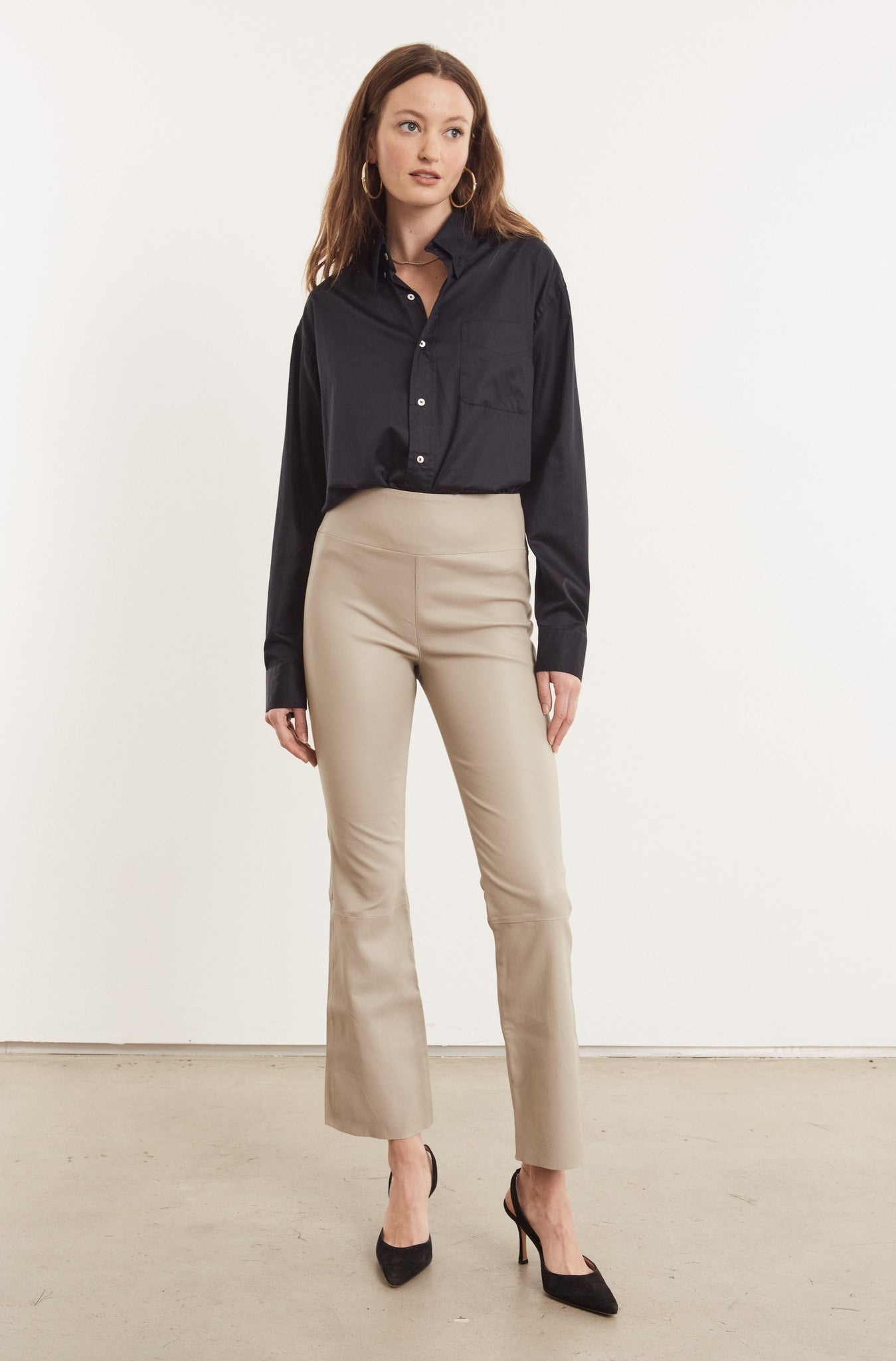 BLACK COTTON OVERSIZED POPLIN SHIRT - 2
