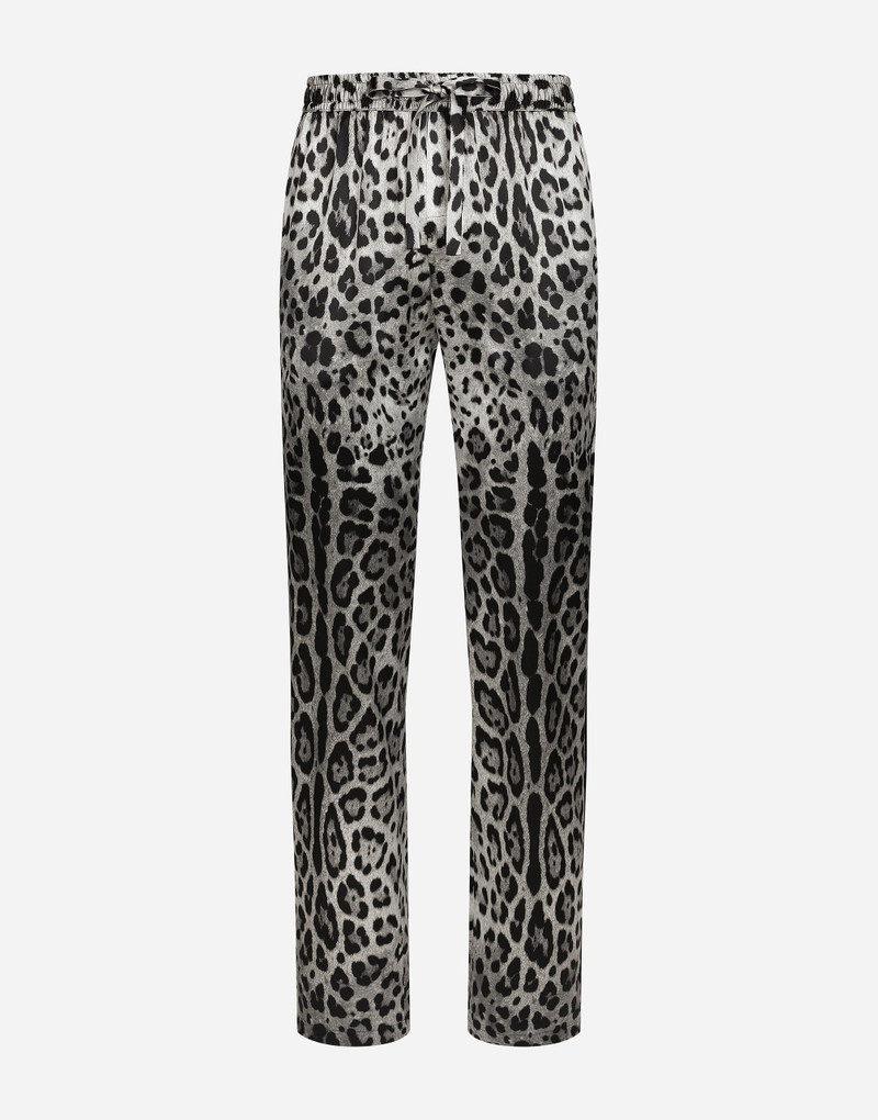 Leopard-print satin pants 1