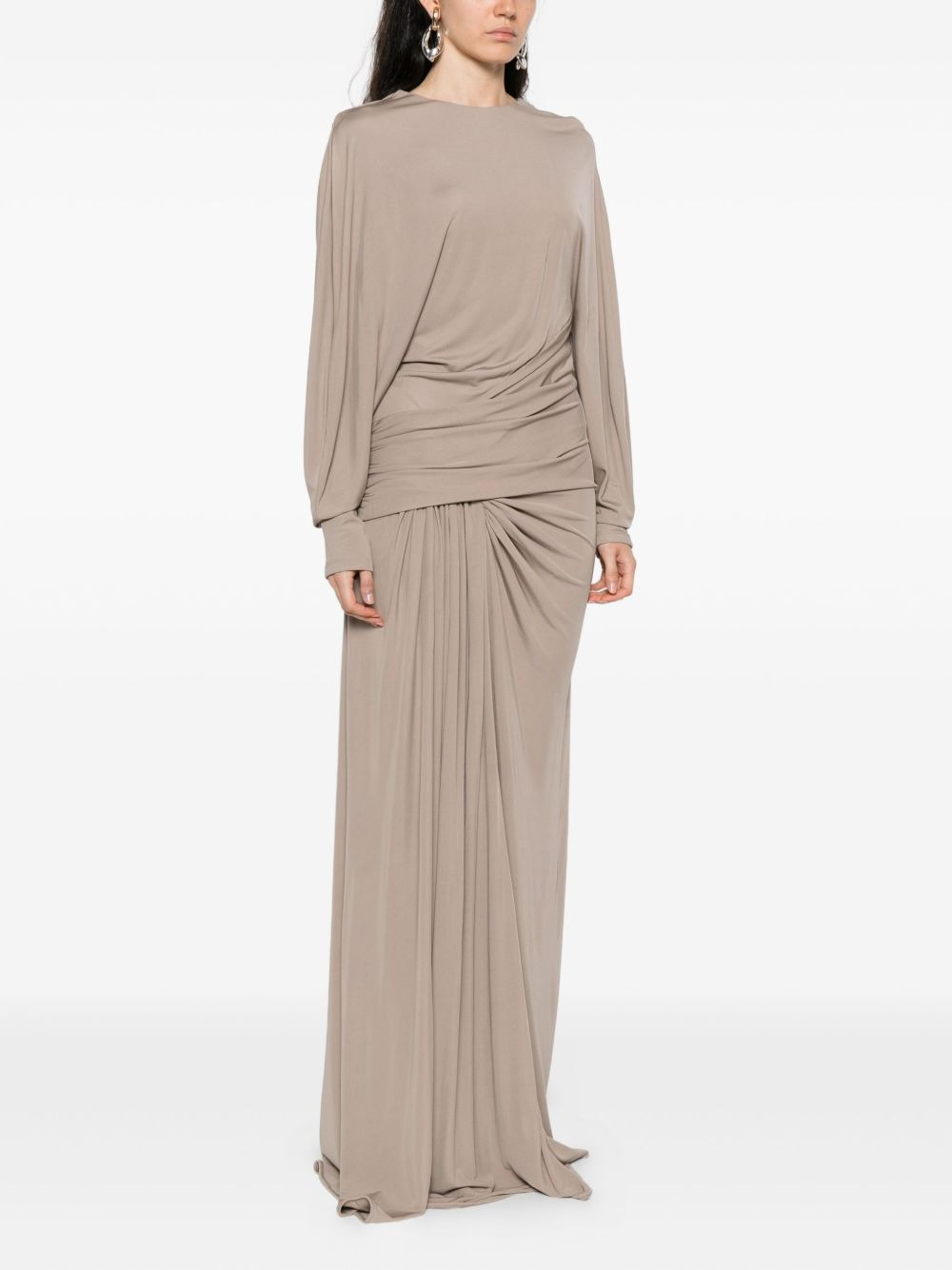 draped jersey dress - 3