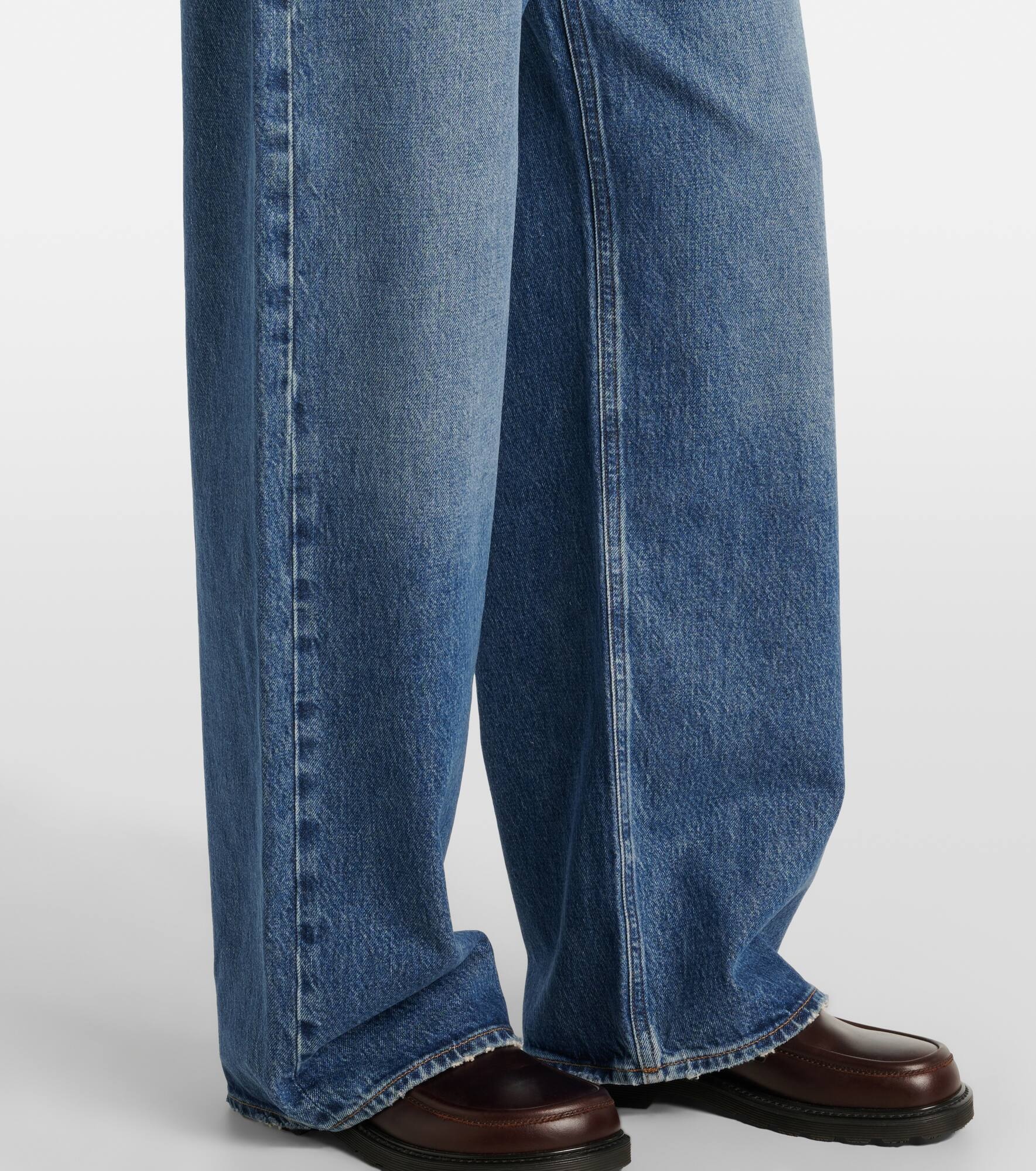 Low Slung Baggy mid-rise wide-leg jeans - 5