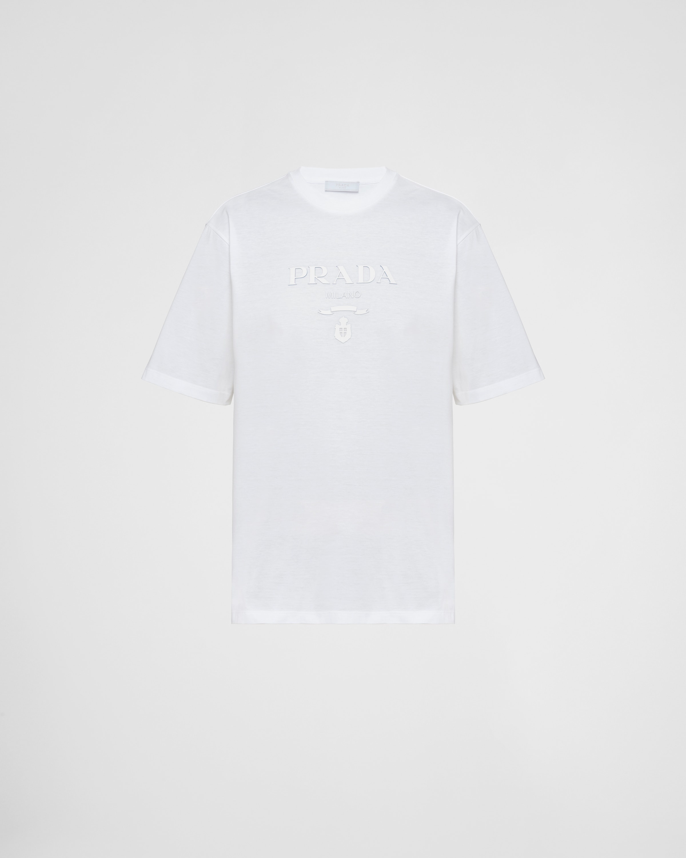 Prada Men's Silicone-Logo Boxy T-Shirt - Bergdorf Goodman