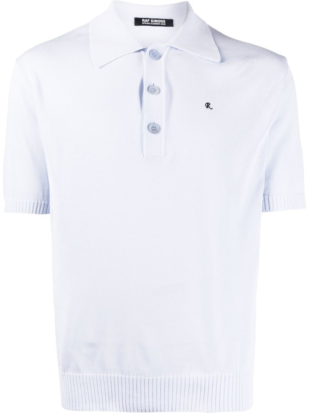 logo-embroidered knitted polo shirt - 1