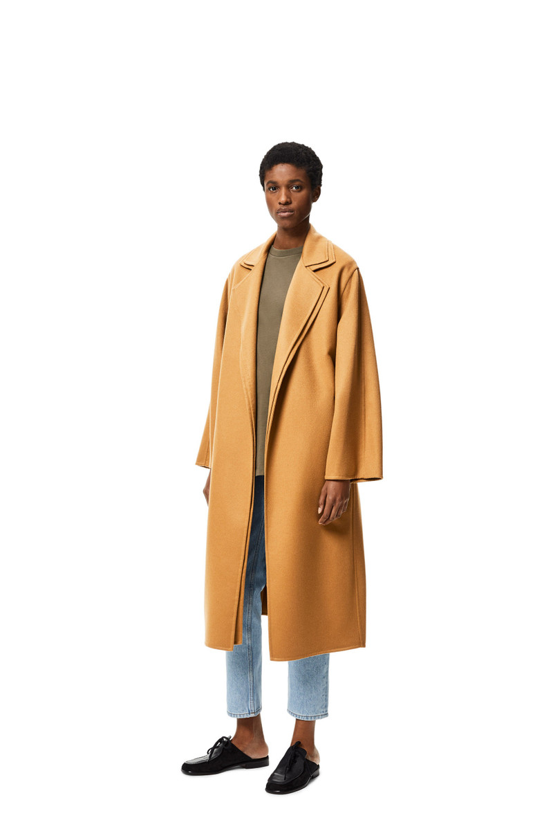 Loewe Double layer belted coat in wool and cashmere outlook