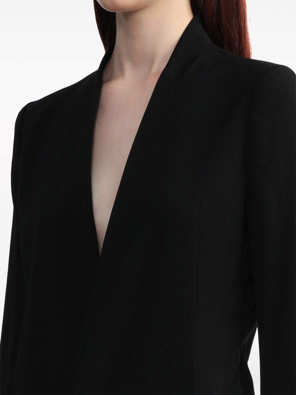 layered wool single-breasted coat - 5