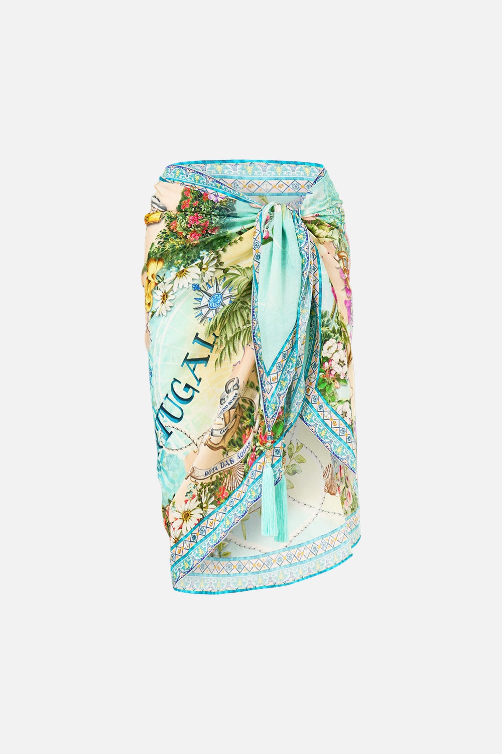 WOVEN SHORT SARONG WITH TASSELS - 1