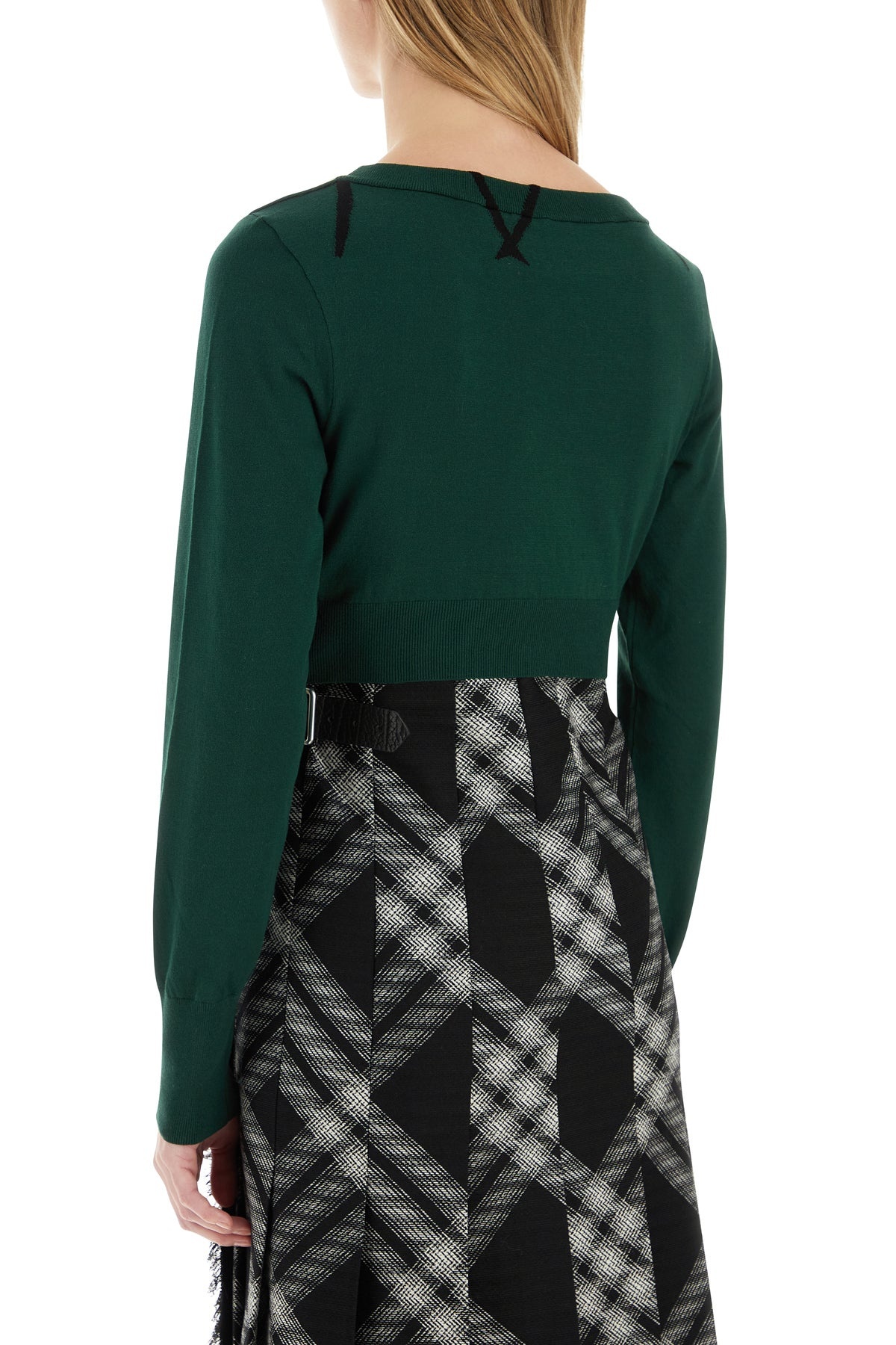 Bottle green cotton sweater - 4