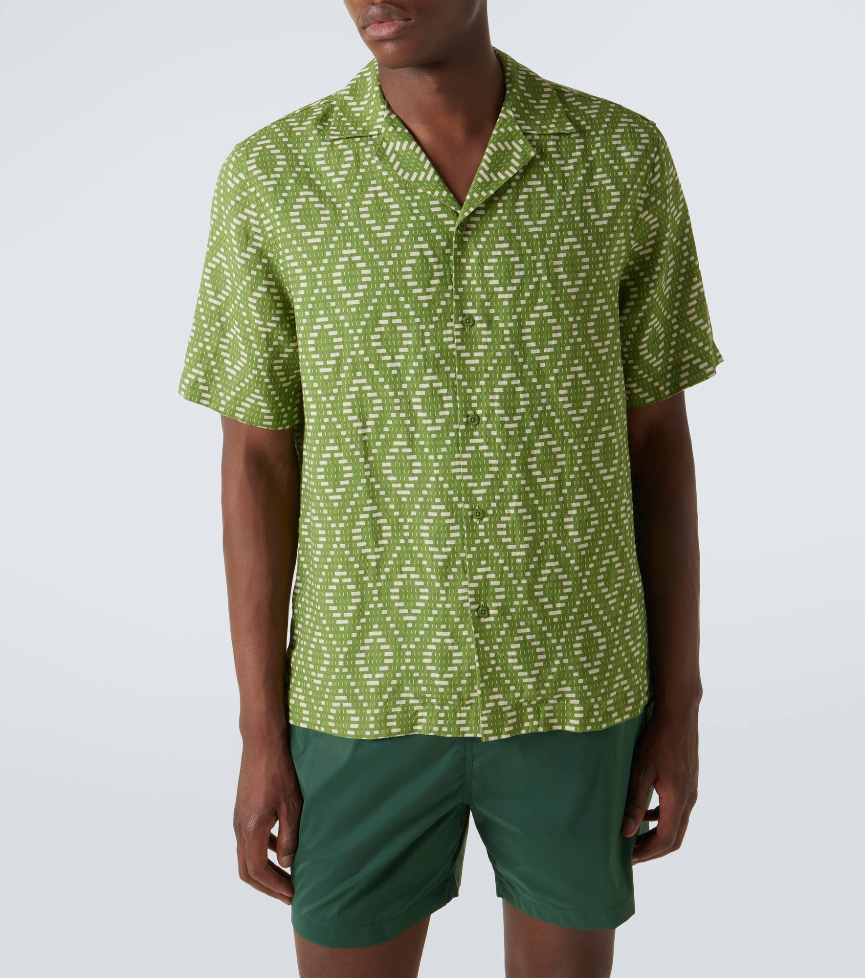 Roberto printed linen bowling shirt - 3