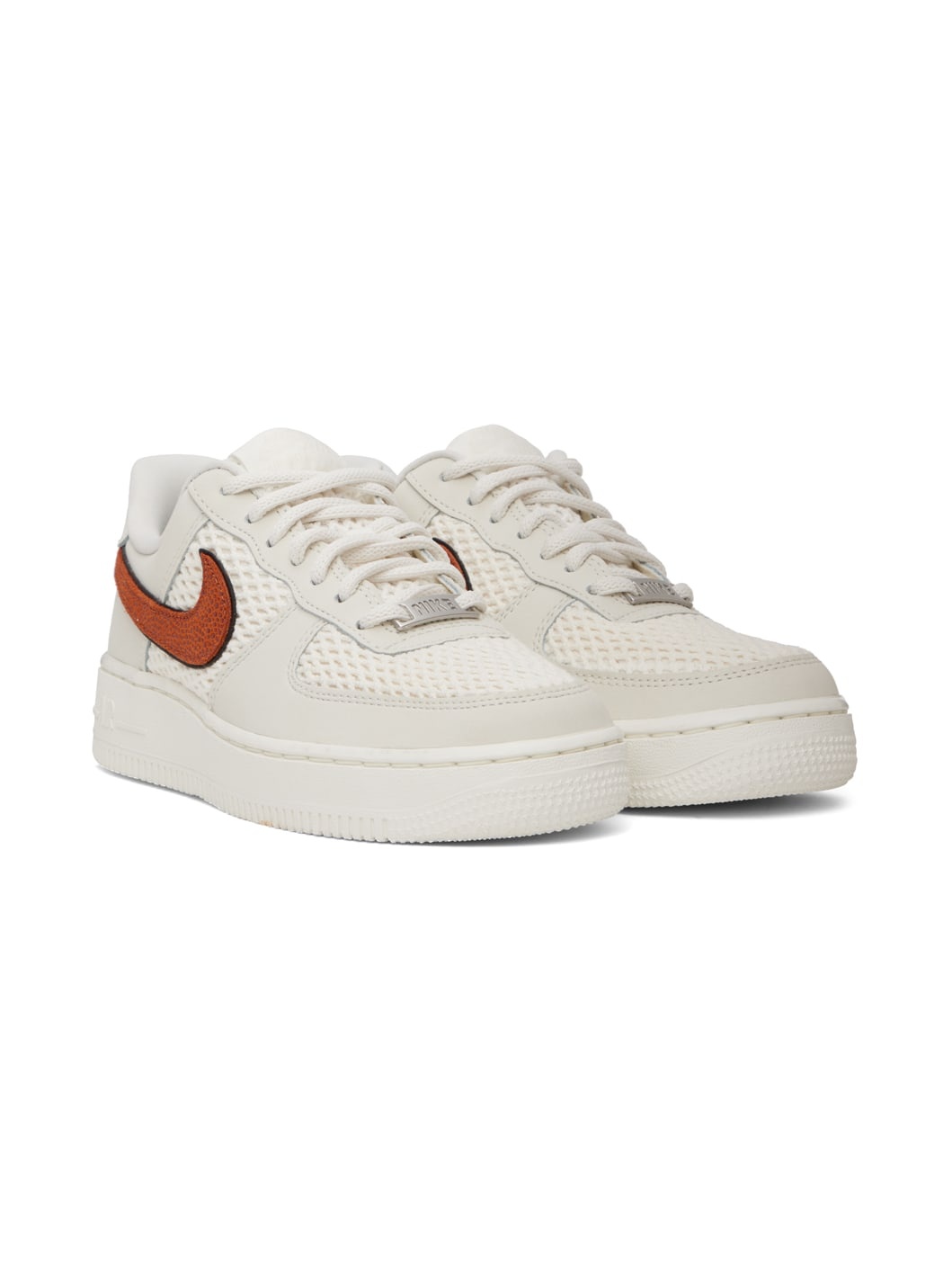 White & Gray Air Force 1 '07 Basketball Sneakers - 4