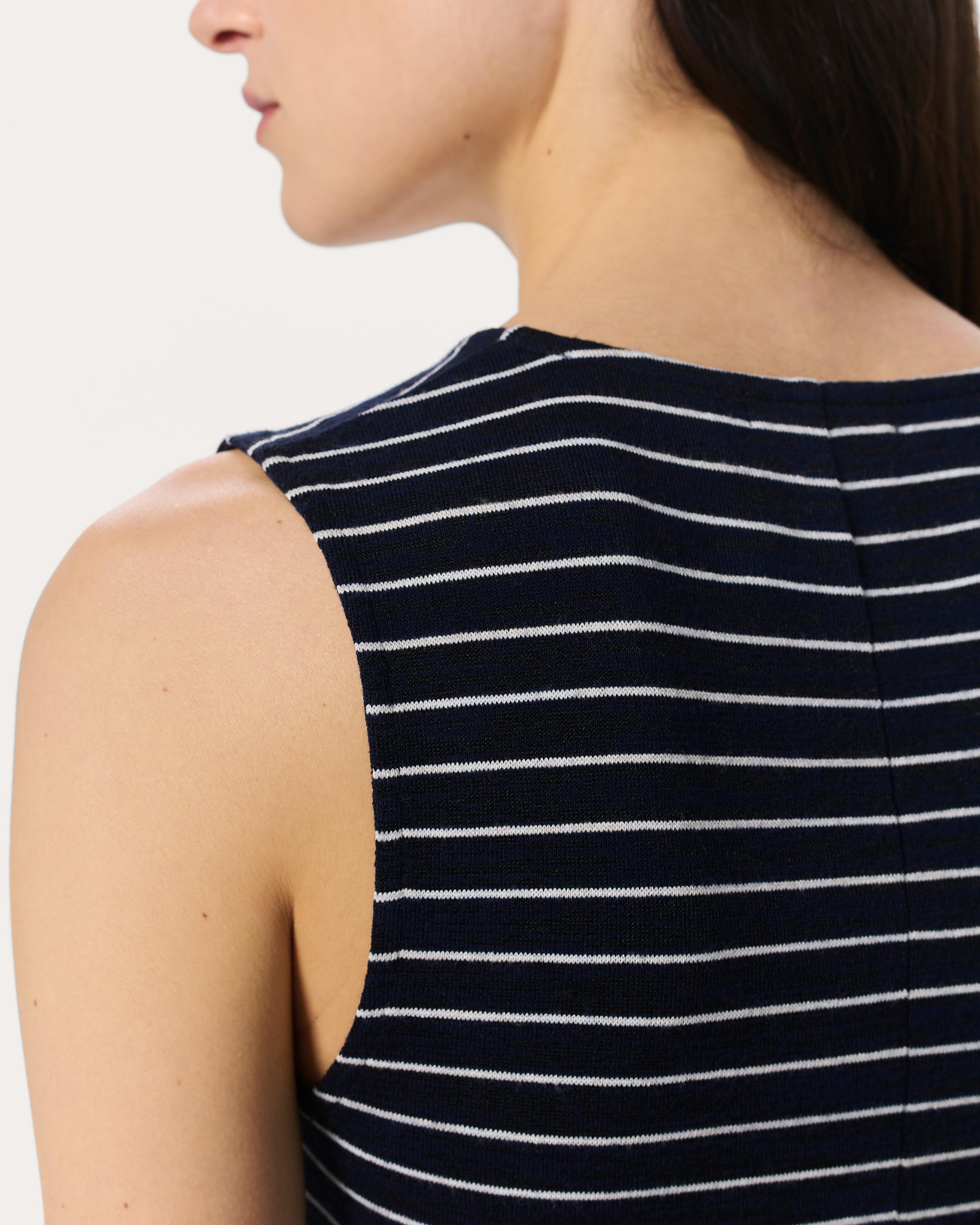 Knit Striped Button Tank Top - 5