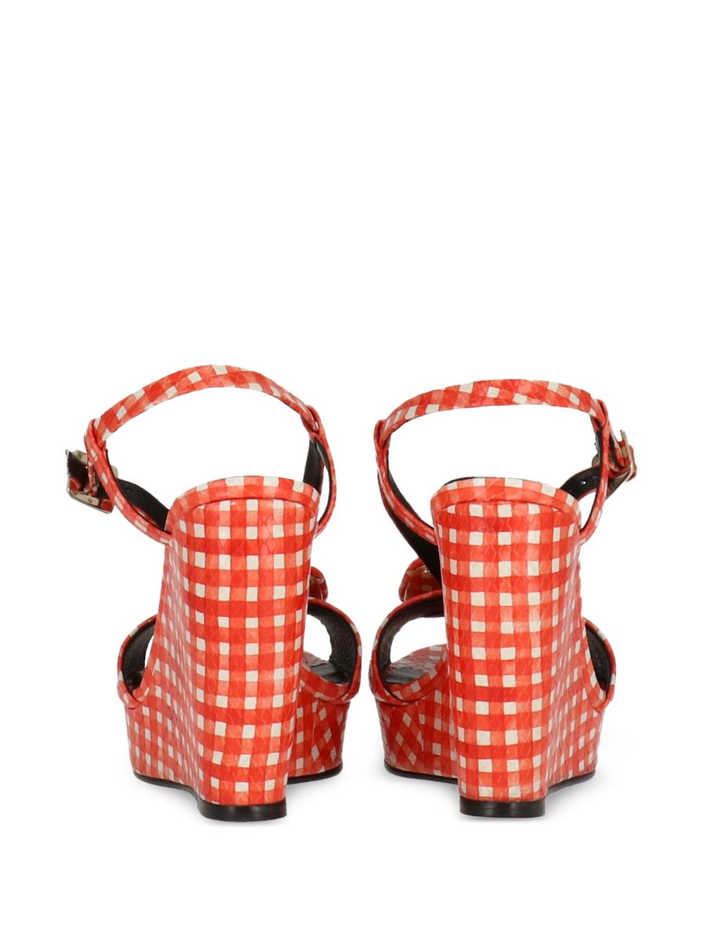 gingham wedge sandals - 3