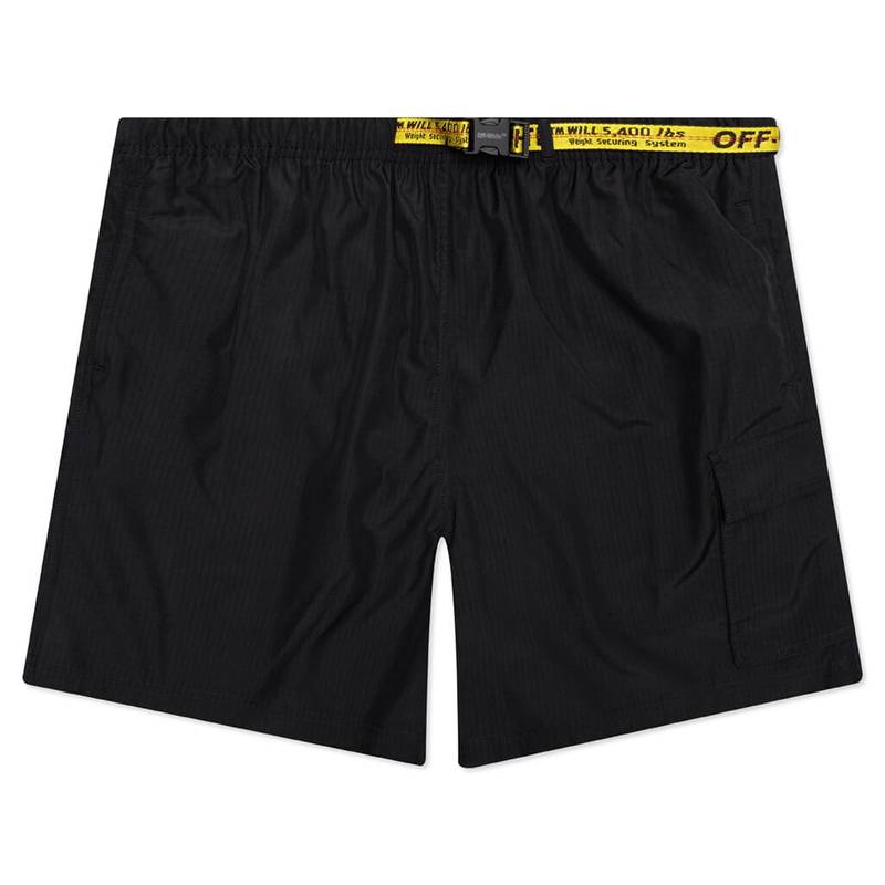 OFF-WHITE C/O VIRGIL ABLOH INDUSTRIAL PACKABLE BELT CARGO SWIM - BLACK/BLACK - 1