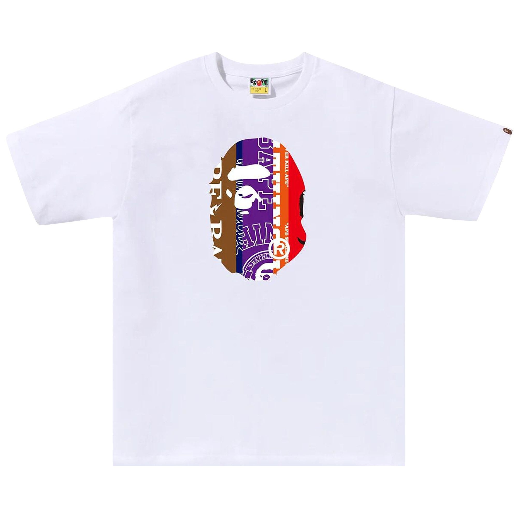 BAPE Fans Scarf Ape Head Tee 'White' - 1