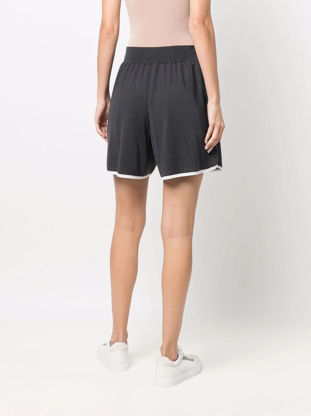 cashmere-blend elastic waist shorts - 4