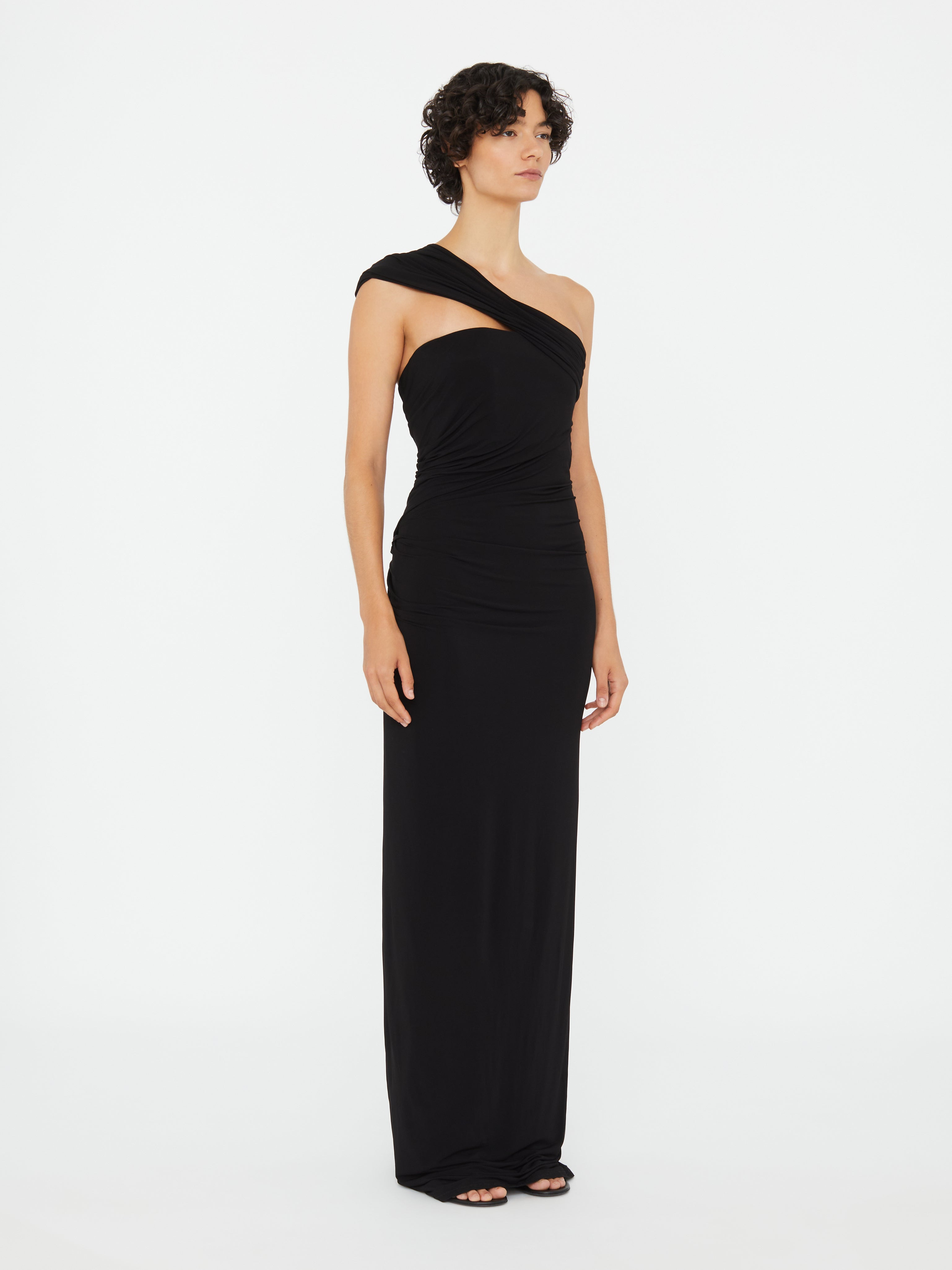 Beach Glass Draped Jersey Strapless Dress - 4