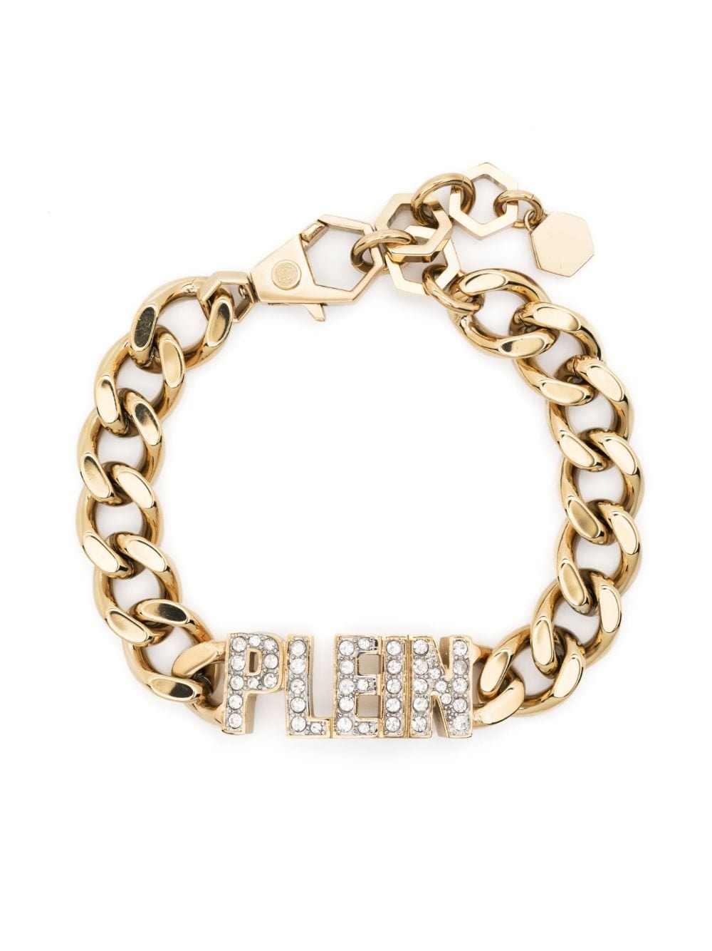 crystal-embellished logo bracelet - 1