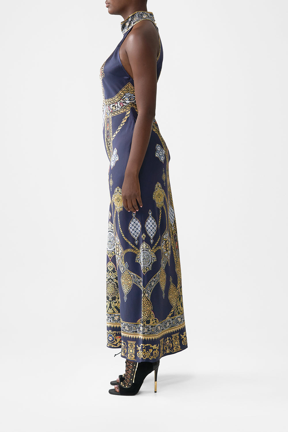 HIGH NECK BIAS DRESS - 4