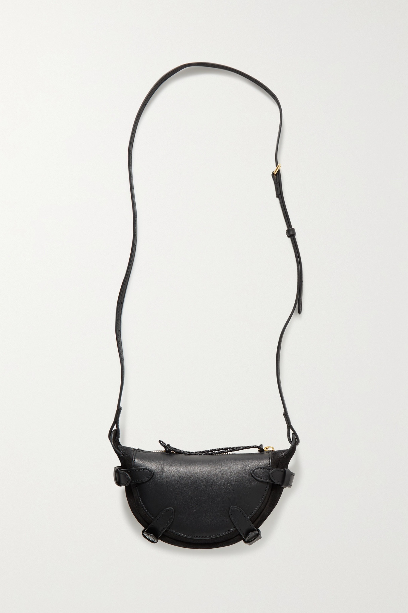 Play mini buckled leather and suede shoulder bag - 3