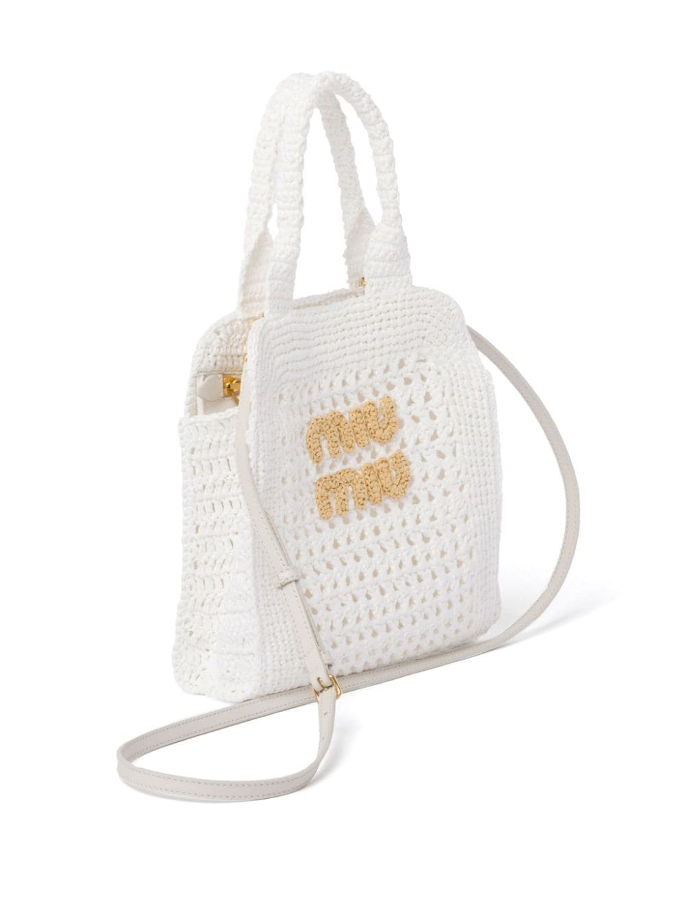 crochet raffia tote bag - 3