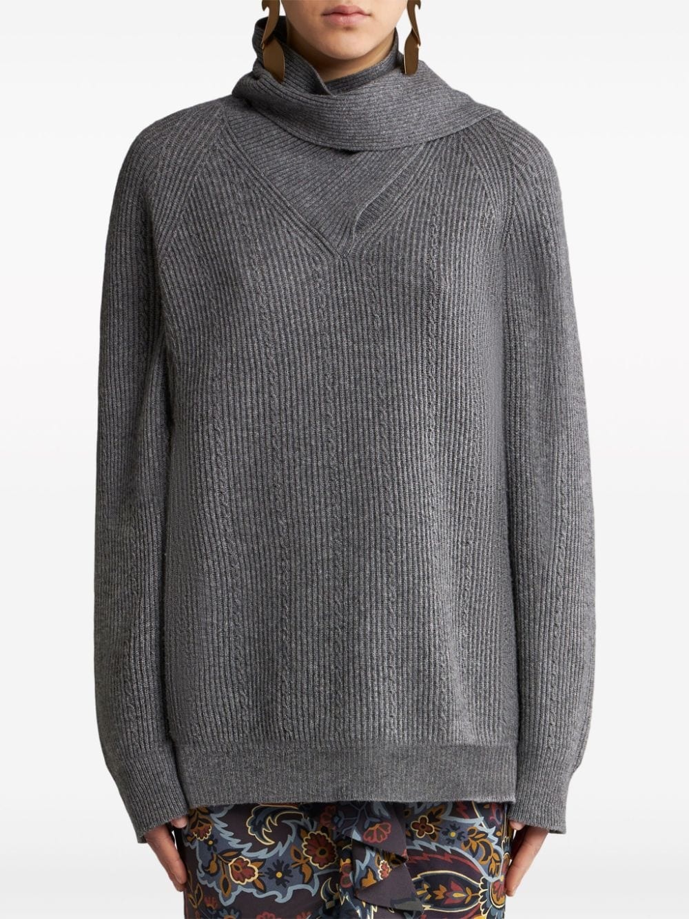 cashmere scarf sweater - 3