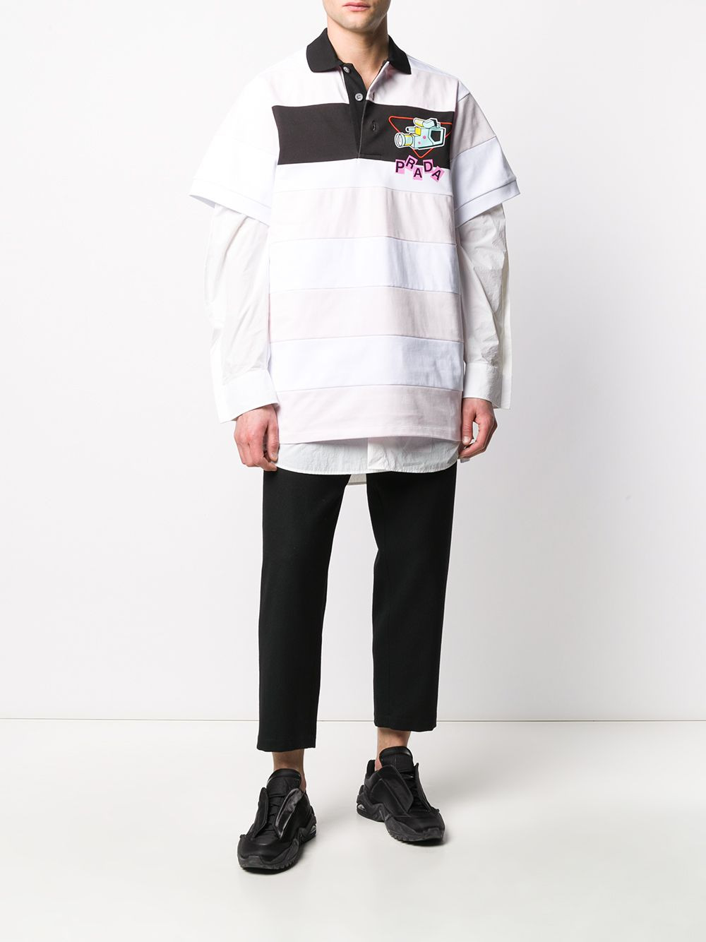 oversized stripe polo shirt - 2