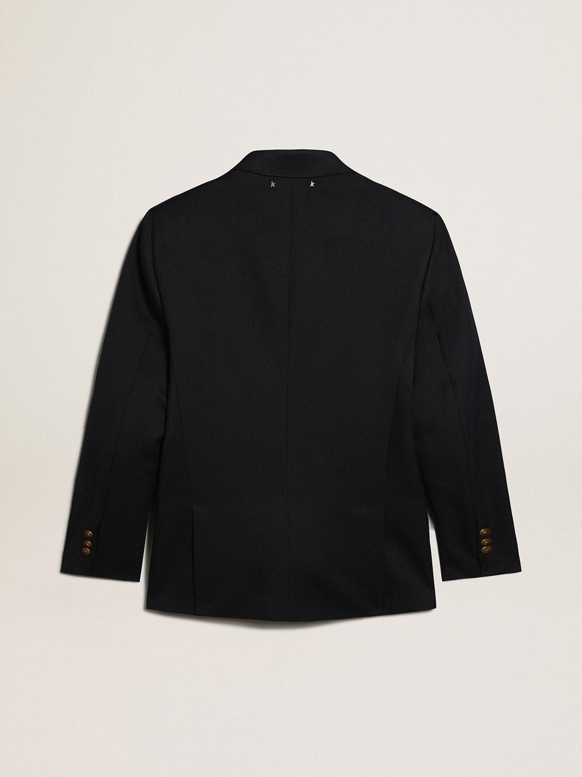 Double-breasted men’s blazer in dark blue with gold-colored buttons - 6