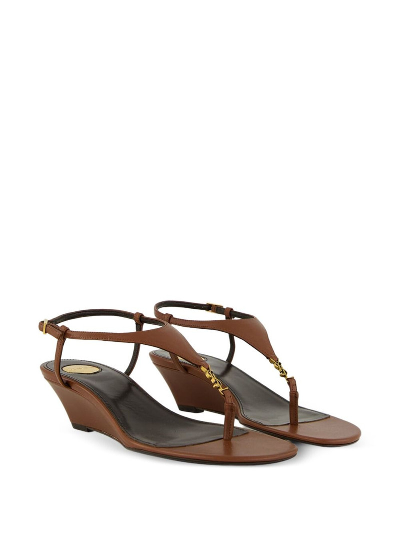 SAINT LAURENT 40mm Cassandre-plaque leather sandals outlook