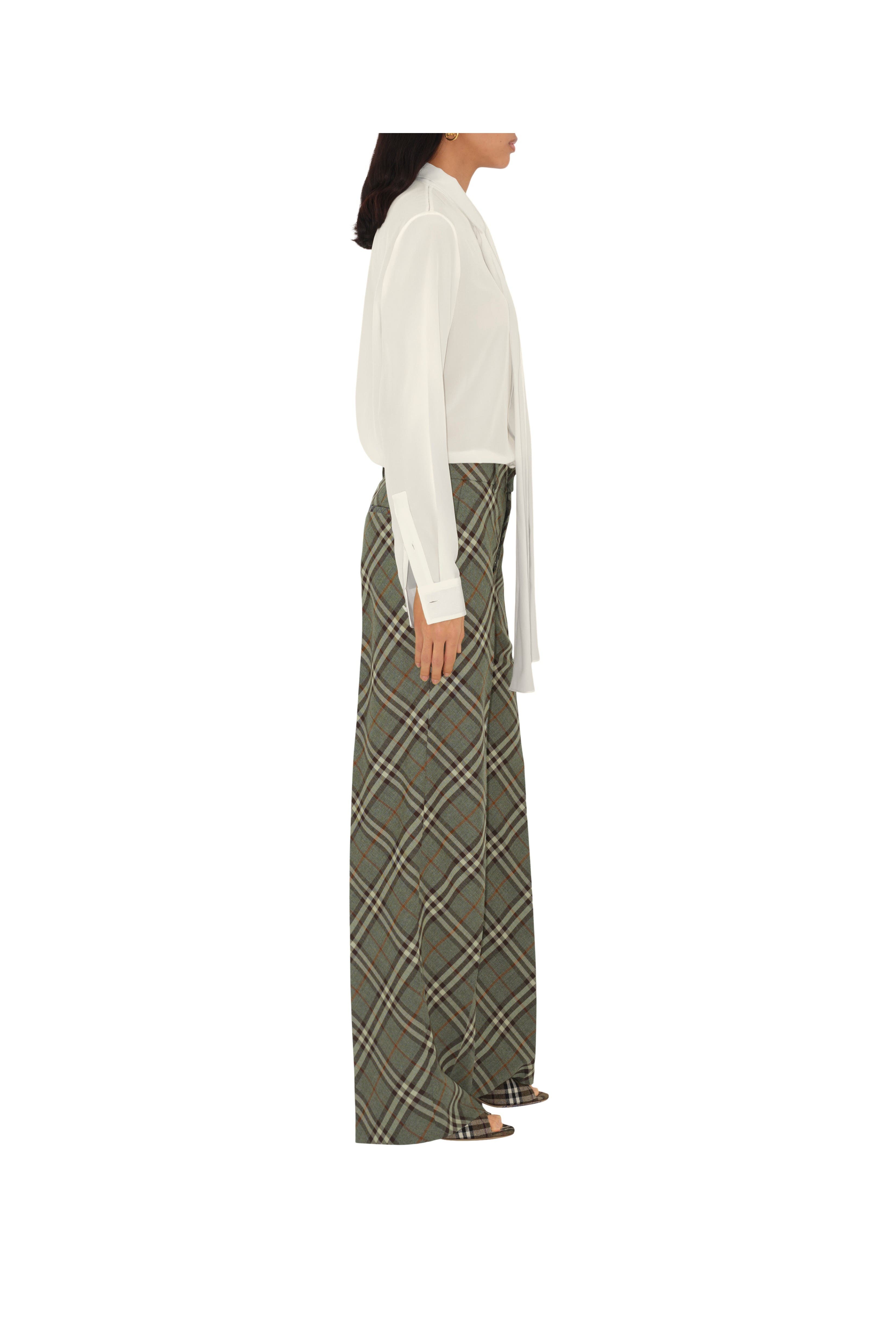 burberry Check Wool Tailored Trousers in Crater at Nordstrom - 3