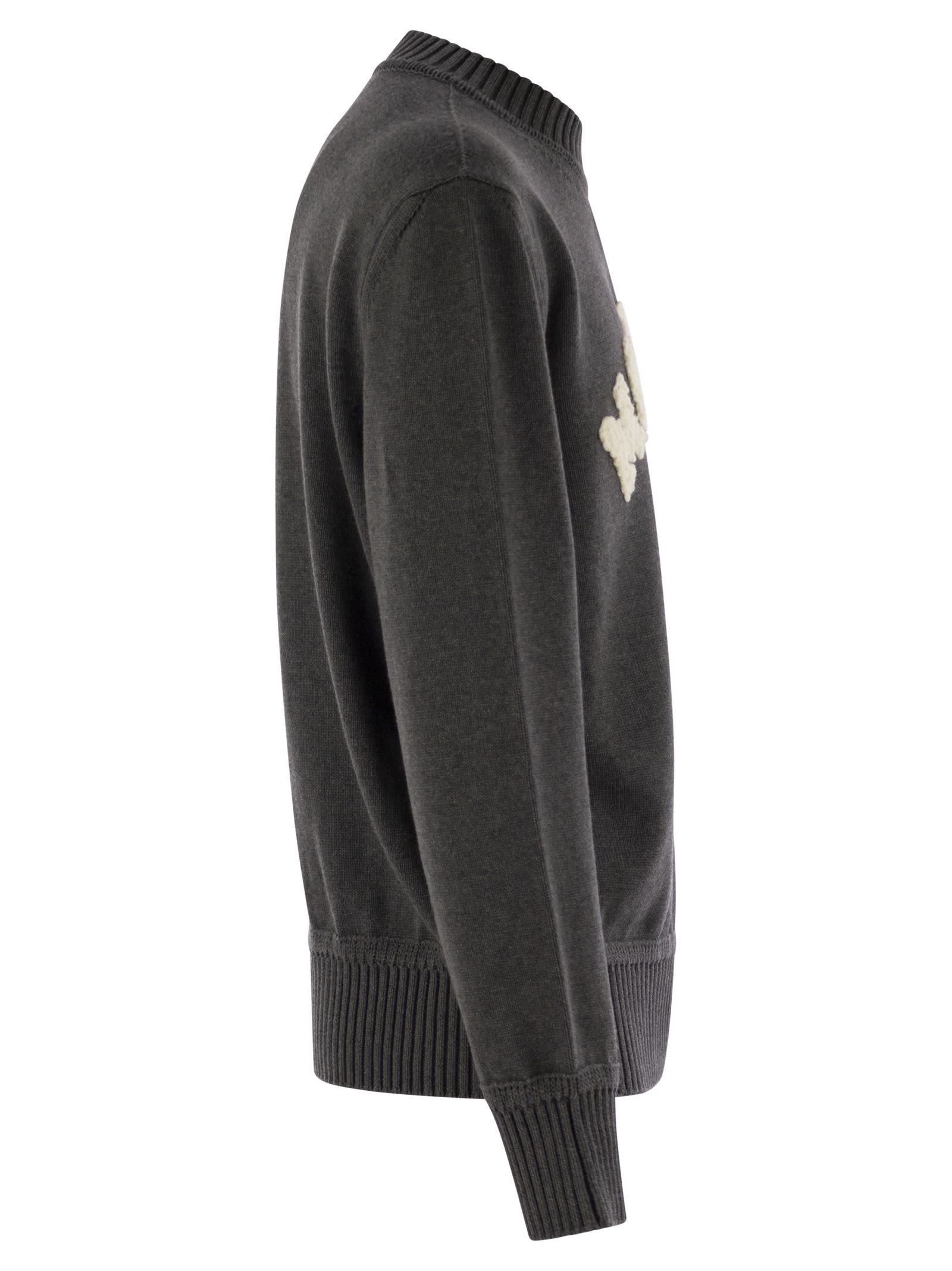 Moncler Men Wool Jumper With Embroidered Monogram - 3