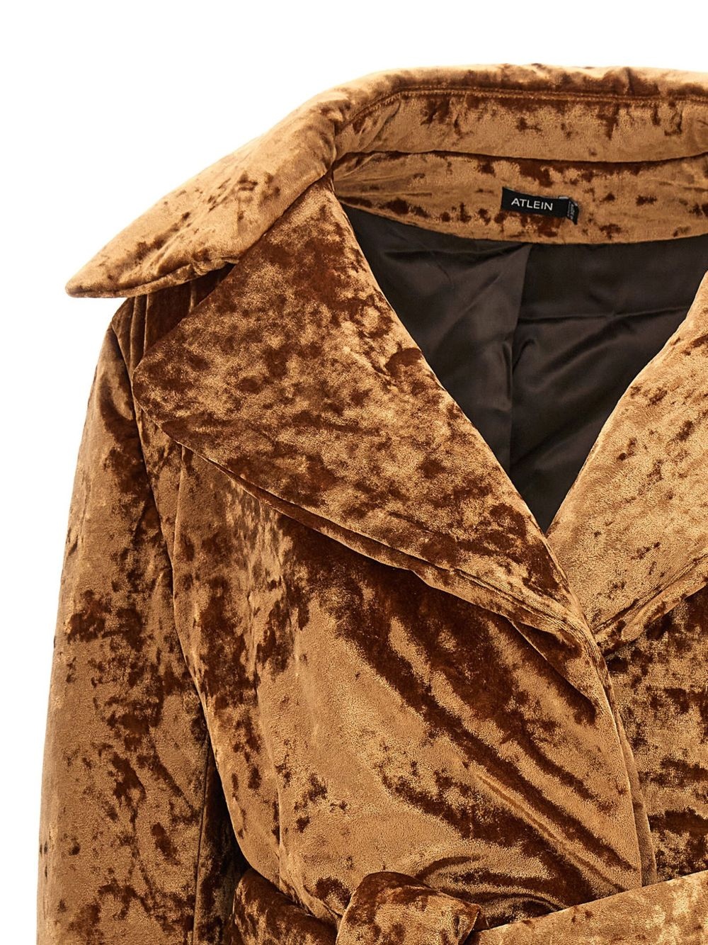crushed-velvet coat - 3